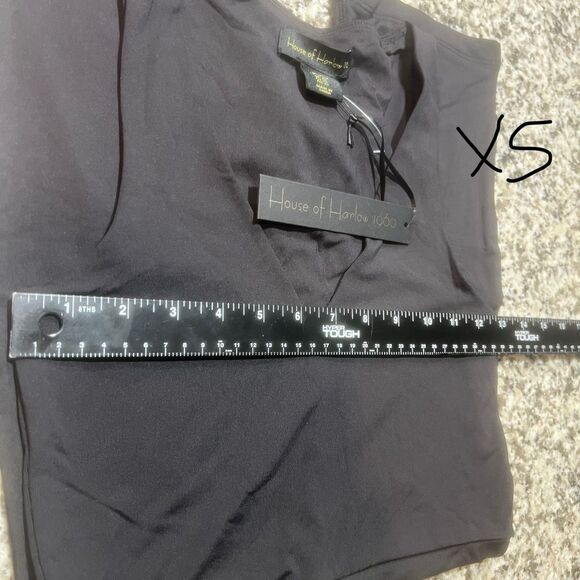 House of Harlow 1960 Black Bodycon All-In-One Bodysuit Womens Size XS - Picture 4 of 11